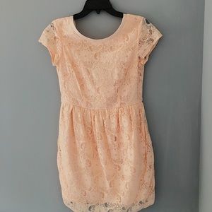 Peach H&M Laced Up Dress